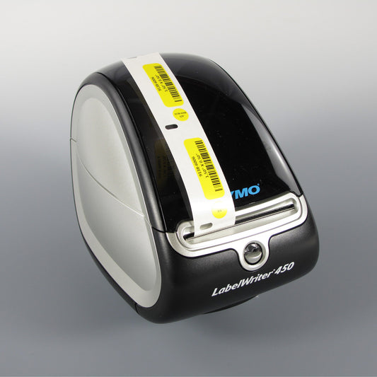 Direct Thermal Combo Cryo-Tags, yellow, 1.5" L x 0.5" W and 3/8" diameter, on a roll. For direct thermal printers