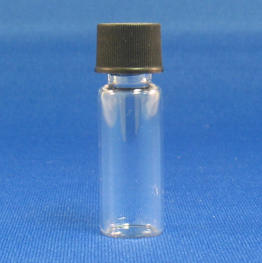 Vial, Screw Thread, 1/2 Dram, 12X35 mm, with 8-425 Thread, Solid Black Cap, PP, PTFE /F217 Lined