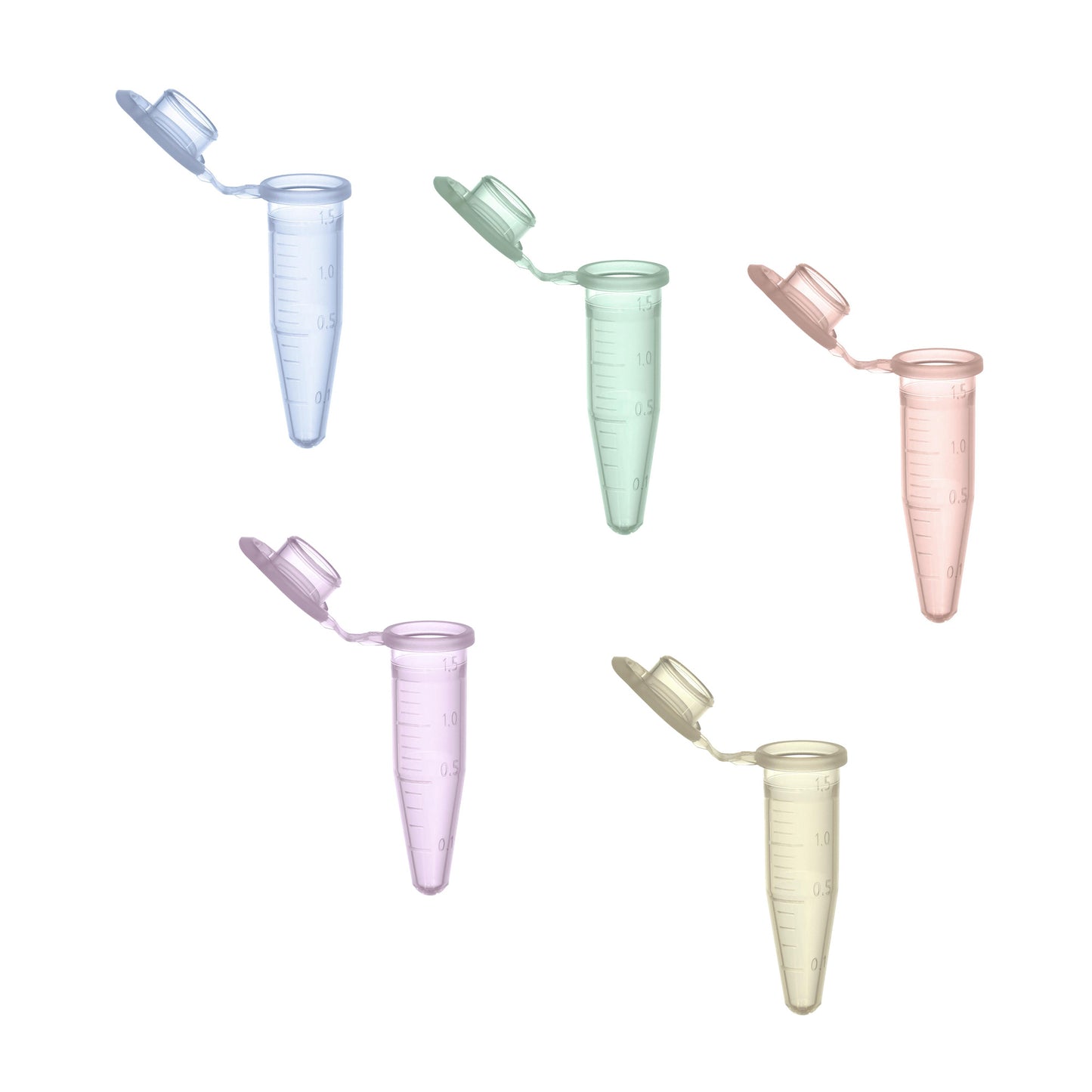 Seal-Rite™ 1.5 mL Graduated Microcentrifuge Tube, Five Assorted Colors, Polypropylene, 5 Bags of 100 (500 Tubes)