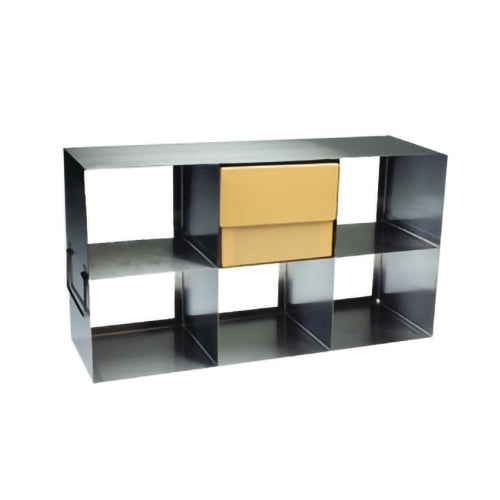 6-Place (3 Long x 2 High) Upright Freezer Rack For 4 3/4 In H Boxes, 18 1/4 In L x 5 7/8 In W x 9 7/8 In H , Stainless Steel