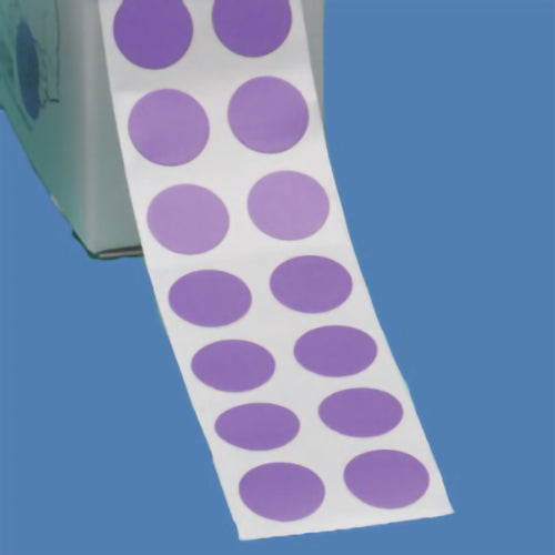 Tough-Spots, Large, Violet Labels For 1.5 mL and 2.0 mL Tubes, 1/2 Inch Diameter, 1000/Roll.  For -196C To +80C.