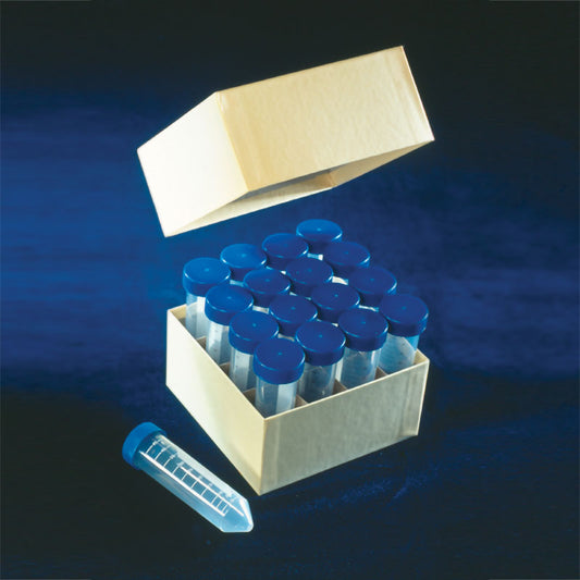 16-Place Cardboard Box For 50 mL Tubes, Deep Lid, 5 3/4 Inch L x 5 3/4 Inch W x 4 3/4 Inch H