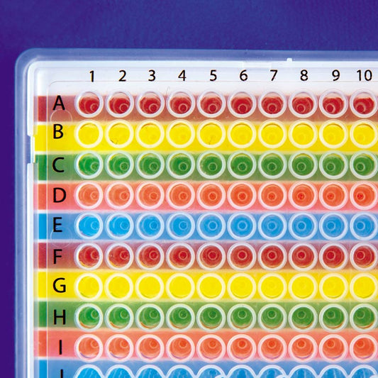 Multi-Color Well Orienter For 384-Well Plates, Horizontal Stripes of Color, 2/Pack