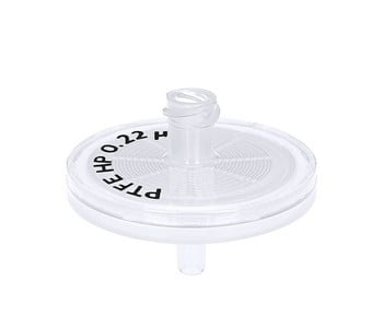 ABLUO® Syringe Filters, 25 mm, PTFE, 0.20 µm, Transparent, Female Luer Lock/Male Luer Slip, Non-Sterile, PP Housing