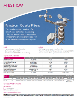 Ahlstrom Quartz Filters
