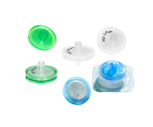 ABLUO® Syringe Filters, 25 mm, 0.70 µm Glass Fiber, Female Luer Lock/Male Luer Slip, 100/pk