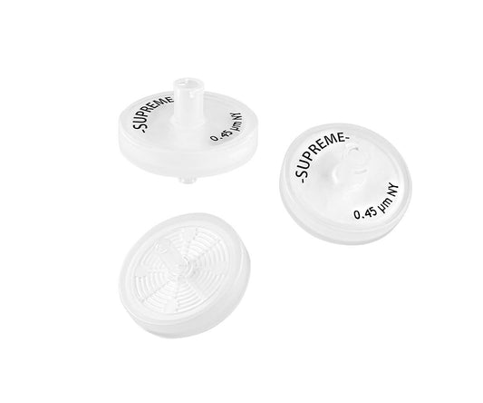 ABLUO® Supreme Syringe Filters, 25 mm, PTFE, 0.22 µm , Female Luer lock/Male Luer Slip, Non-sterile, Transparent, 500/pk