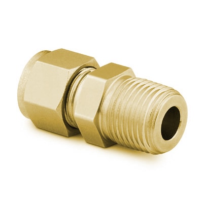 Brass Swagelok Tube Fitting, Male Connector, 1/8" Tube OD x 1/8" Male NPT