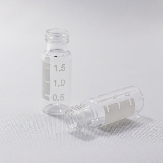 Vial, CHROMSPEC, Screw Thread 2 mL, 12 x 32 mm, 9-425, Clear Glass, Silanized, with Graduated Write-On Patch