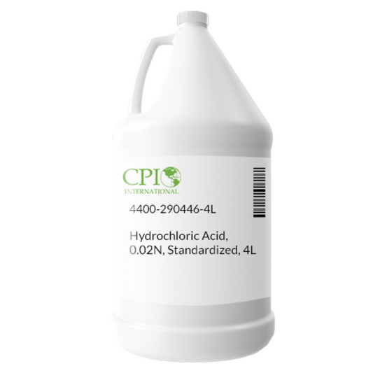 *Hydrochloric Acid, 0.02N, Standardized, 4 L