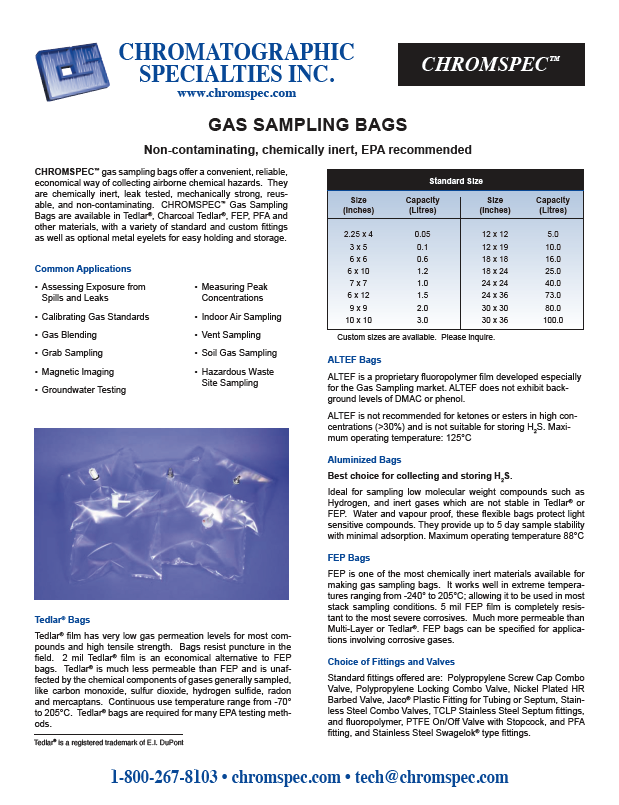 Gas Sampling Bags