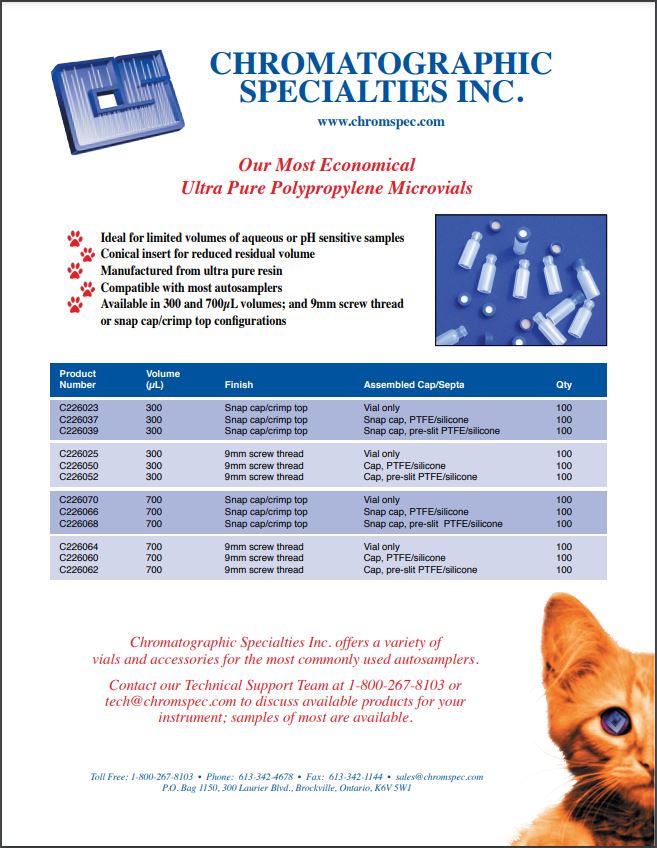 Polypropylene Microvials
