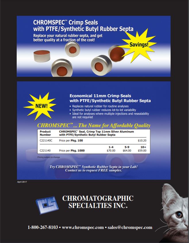 CHROMSPEC™ Crimp Seals with PTFE/Synthetic Butyl Rubber Septa