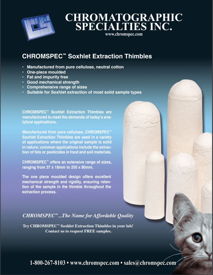 CHROMSPEC™ Soxhlet Extraction Thimbles