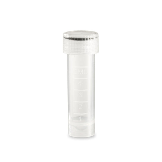 SureSeal™ Transport Tube, 5mL, Non-sterile, with Separately Packaged O-ring Sealing Cap, 10 Bags of 100, 1000/pk