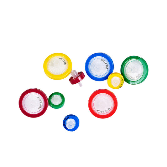 CHROMSPEC™ TestPlus Syringe Filters, 25 mm, Hydrophilic PTFE, 0.45 µm, Red, Female Luer Lok/Male Luer Slip, Non-cancellable, Non-returnable