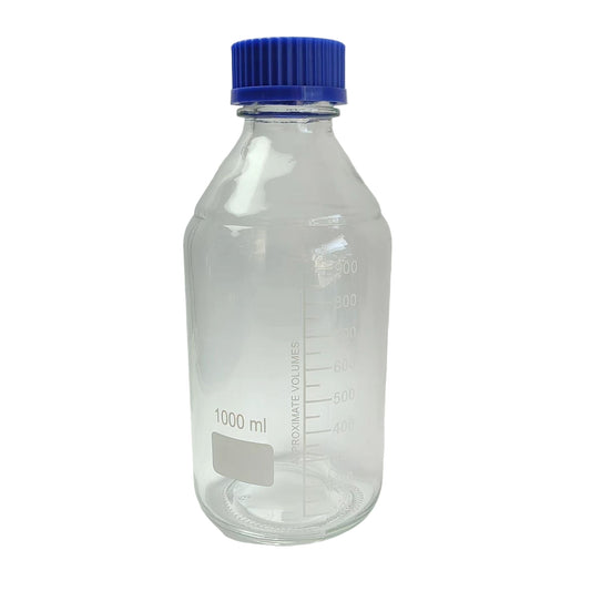 CHROMSPEC AQ Reagent Bottle, 1000 mL, Clear Glass, with Blue Screw Cap, 1/pk