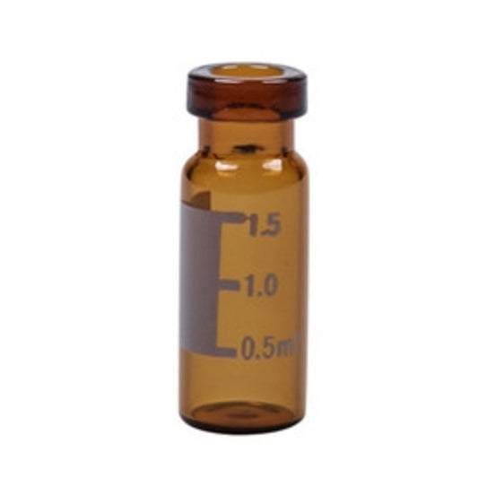 CHROMSPEC AQ Crimp Top Vial, 2.0 mL, 12 x 32 mm, Wide ID, Amber Glass, 11 mm Crimp, with Write on Spot