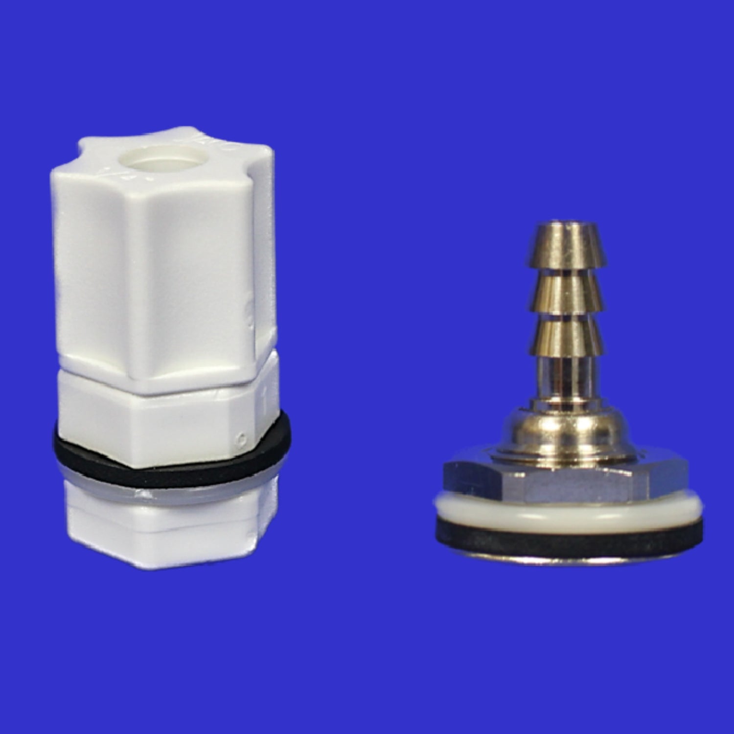 Image of TDP1219JCS - Tedlar Gas Sampling Bag, 12  x 19 , 10L, CHROMSPEC,with Roberts Nickel Plated On/Off Valve with 1/4  Barbed Stem & Jaco PTFE Faced Septum Fitting