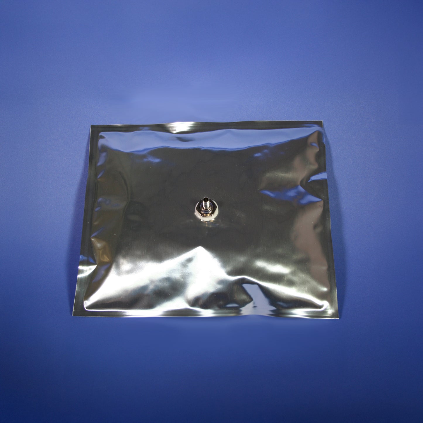 Image of TDPAL0606R - Altef Gas Sampling Bag, 6  x6  0.6L,CHROMSPEC,with Roberts Nickel Plated On/Off Valve with 1/4  Barbed Stem