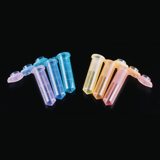 2.0 mL Microcentrifuge Tube, Polypropylene, Mixed Colors, 500/Pack