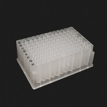 OptiWell™ Deep Well Plate, 96 Round Well, 2.0 mL, 44.3 mm height, U-Bottom, for Hamilton, Black Alphanumeric Printing, PP, 10 bags of 5 pieces, 50/cs