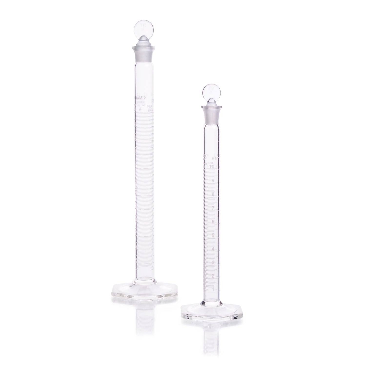 Image of C78200361000 - KIMBLE® KIMAX® Graduated Mixing Cylinders, Class A, TC, Serialized and Certified, with Pennyhead Glass Stopper, 1000 mL, ea