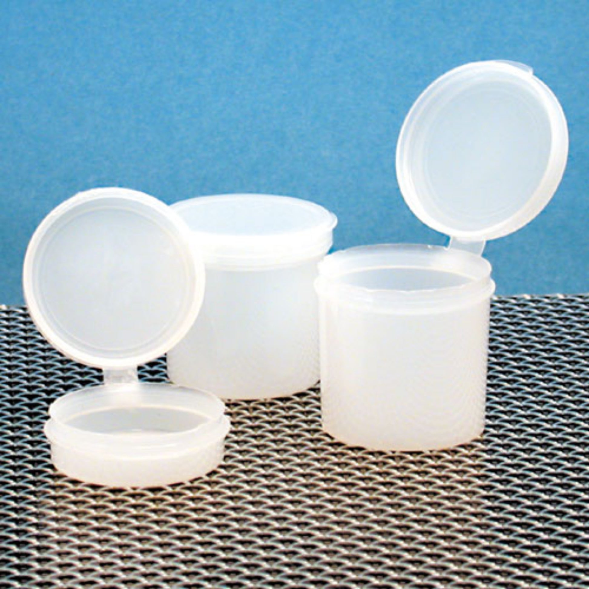 Image of Containers, with Hinged Lid, PE, 4 oz