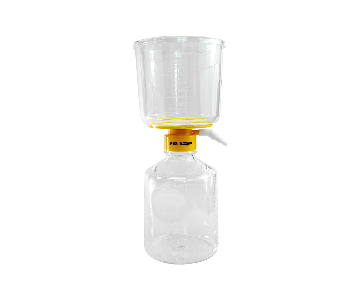 Extracto Vacuum Filtration System, 500 mL, PA6.6 0.45 µm, Yellow Cap, Sterile, 12/pk