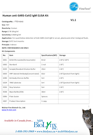 Human anti-SARS-CoV2 IgM ELISA Kit