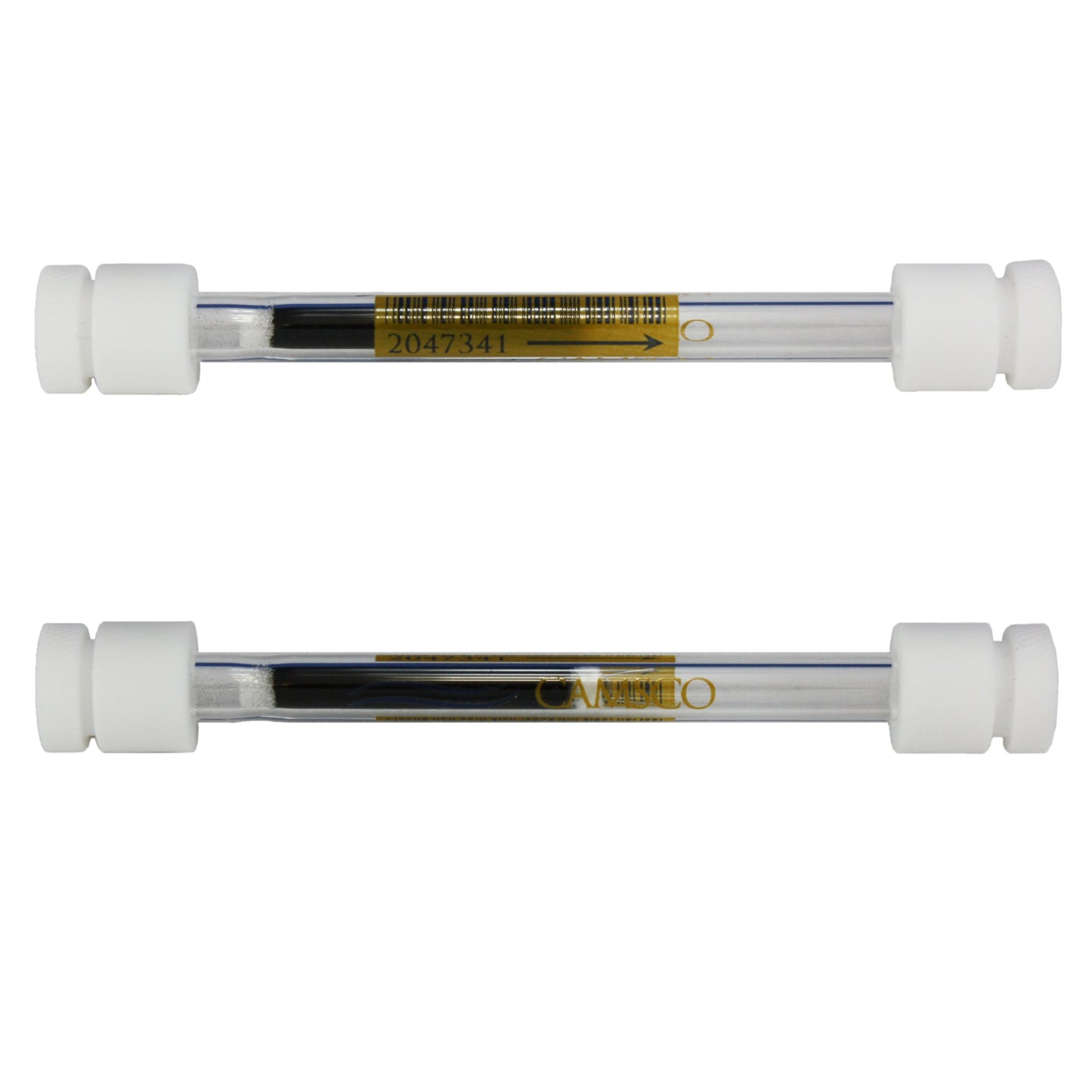 1/4" x 3.5" Glass Tube, Carbograph 2TD 60/80 / Carbograph 1TD 40/60 / Carbosieve SIII 60/80, Unconditioned, PTFE Analytical Cap, For Perkin Elmer, Markes & Shimadzu, Minimum Order Quantity of 10