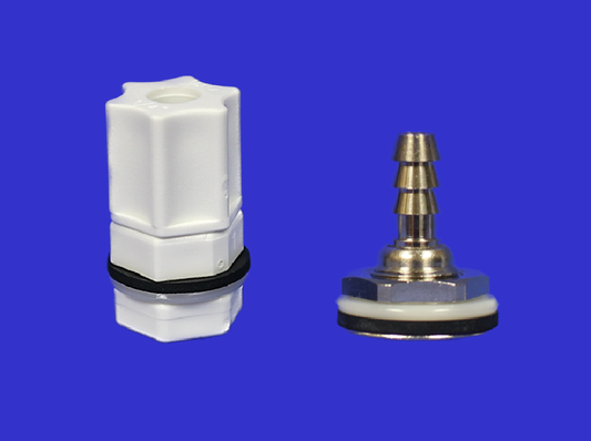 Altef Gas Sampling Bag, 7" x 7" 1L, CHROMSPEC, with Roberts Nickel Plated On/Off Valve with 1/4" Barbed Stem & Jaco Fitting with Septum