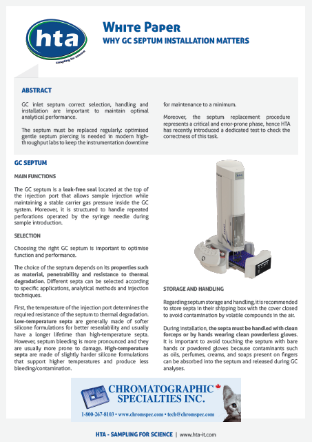 White Paper - Why GC septum installation matters