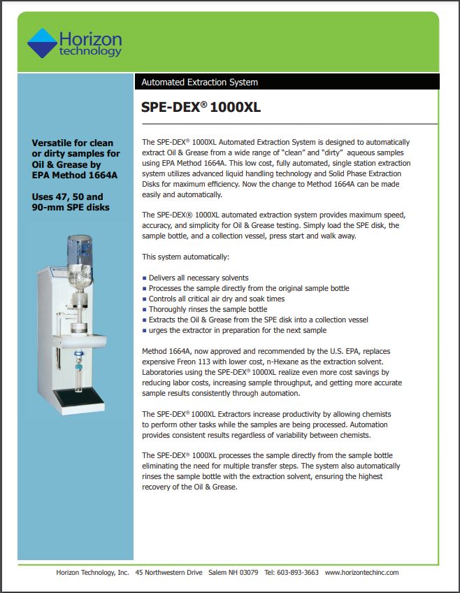 SPE-DEX 1000XL Automated Extraction System