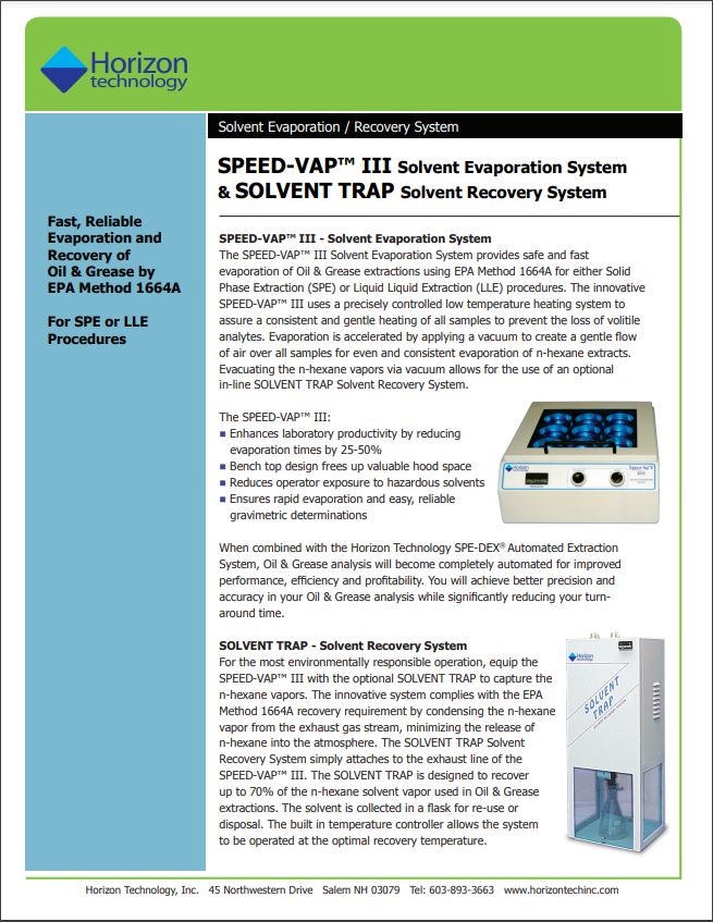 SPEED-VAP III (Solvent Evaporation System) & SOLVENT TRAP (Solvent Recovery System)