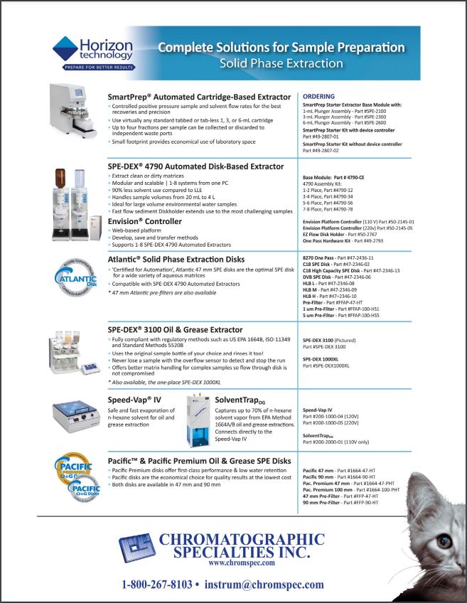 Complete Solutions for Sample Preparation - Solid Phase Extraction