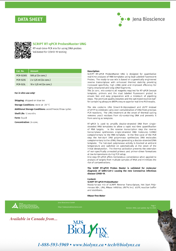 SCRIPT RT-qPCR ProbesMaster UNG