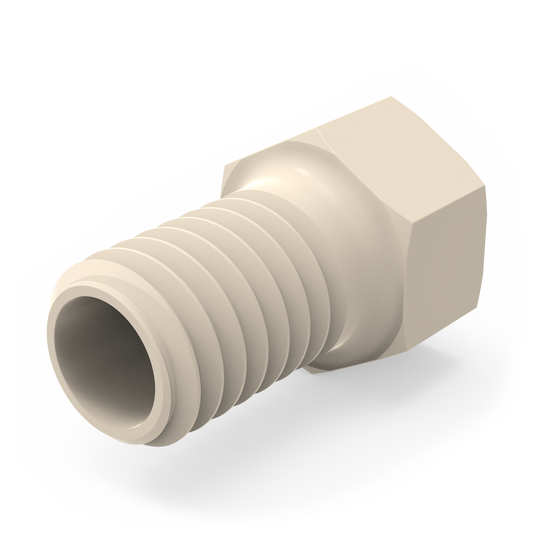 1/16" PEEK Nuts for use with Double Ferrules, Hex-Head Short, 10-32, 5/pk
