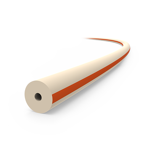PEEK Tubing, 1/32" OD x 0.20 mm / 0.008" ID, Striped Orange - PRICED PER FOOT, PLEASE SPECIFY LENGTH REQUIRED