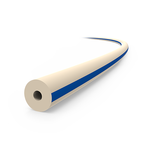 PEEK Tubing, 1/32" OD x 0.25mm ID, Striped Blue - PRICED PER FOOT, PLEASE SPECIFY LENGTH REQUIRED