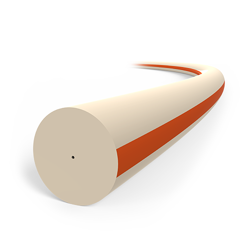 PEEK Tubing, 1/16" OD x 0.002" ID, Striped Orange - PRICED PER FOOT, PLEASE SPECIFY LENGTH REQUIRED