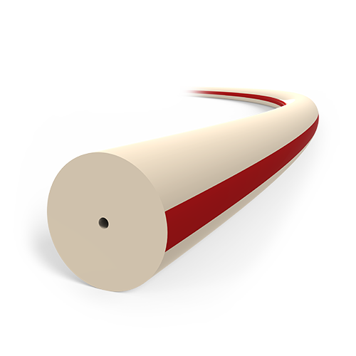 PEEK Tubing, 1/16" OD x 0.13mm ID, Striped Red 6100 PSI - PRICED PER FOOT, PLEASE SPECIFY LENGTH REQUIRED
