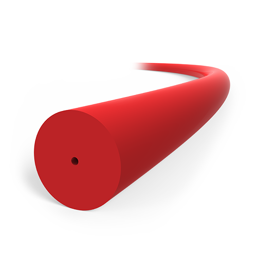 PEEK Tubing, 0.014" OD x 0.005" ID, Solid Red - PRICED PER FOOT, PLEASE SPECIFY LENGTH REQUIRED