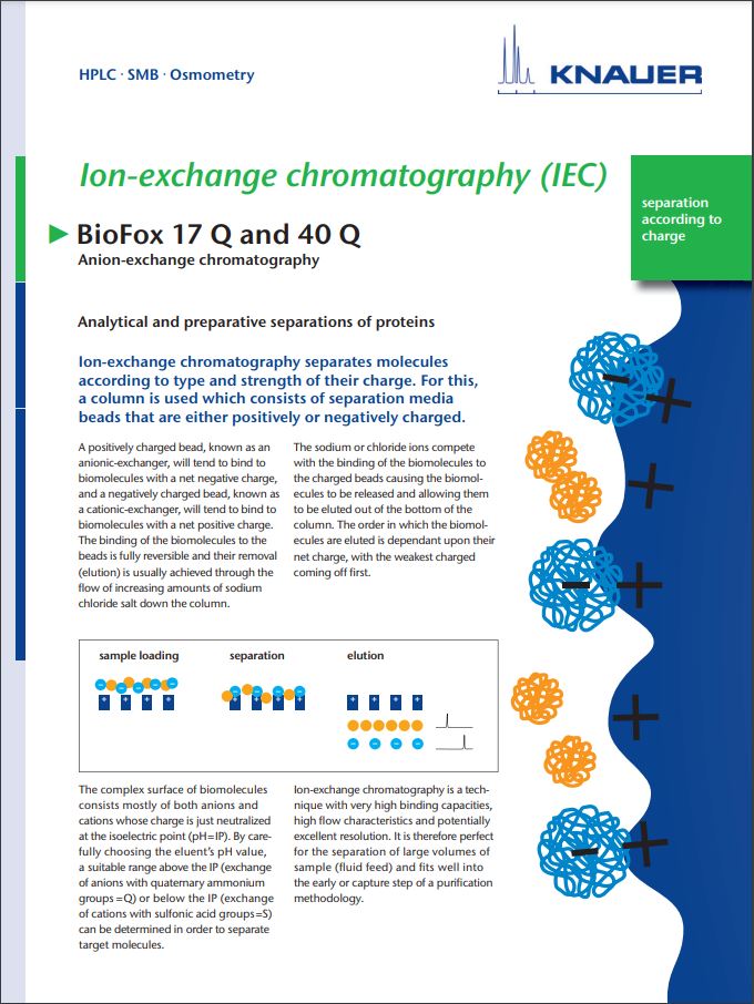 Ion-exchange chromatography (IEC) BioFox 17 Q and 40 Q