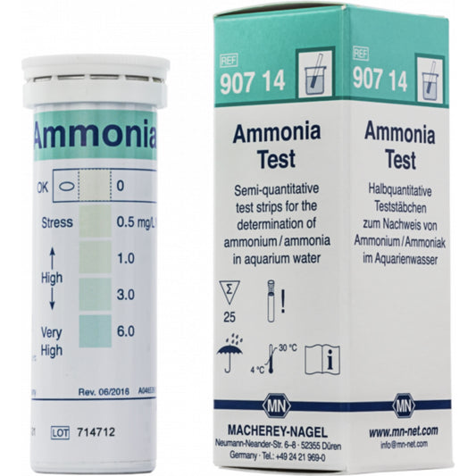 Semi-quantitative Ammonia Test, 25 test strips in a tube
