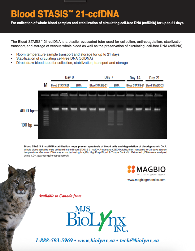 Blood STASIS™ 21-ccfDNA Blood Collection Tubes