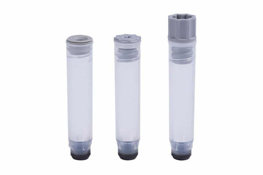 1.10 mL Non coded Screw Cap tubes with Internal Thread V-bottom precapped with Grey Screw Cap in Micronic 96-3 Rack with high cover (Barcoded A1-H1 side), 4 x 10 racks