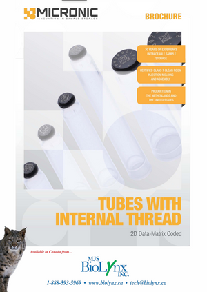 Tubes with Internal Thread - 2D Data-Matrix Coded