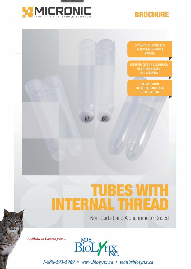 Tubes with Internal Thread - Non-Coded and Alphanumeric