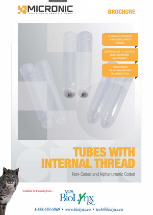 Tubes with Internal Thread - Non-Coded and Alphanumeric